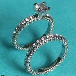 0.84ct 925 Silver White Sapphire Solitaire Ring